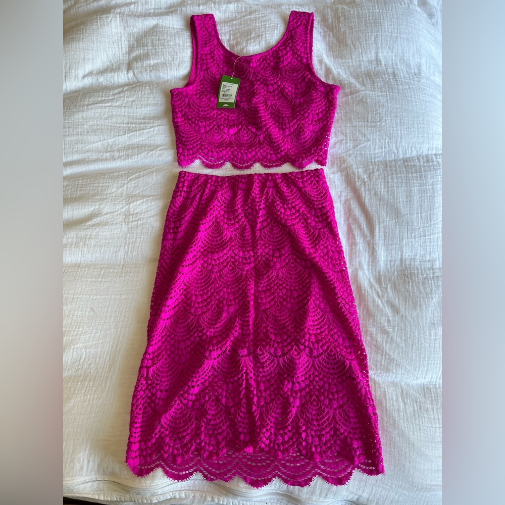 Lilly Pulitzer, scallop lace two piece set, size 2, NWT